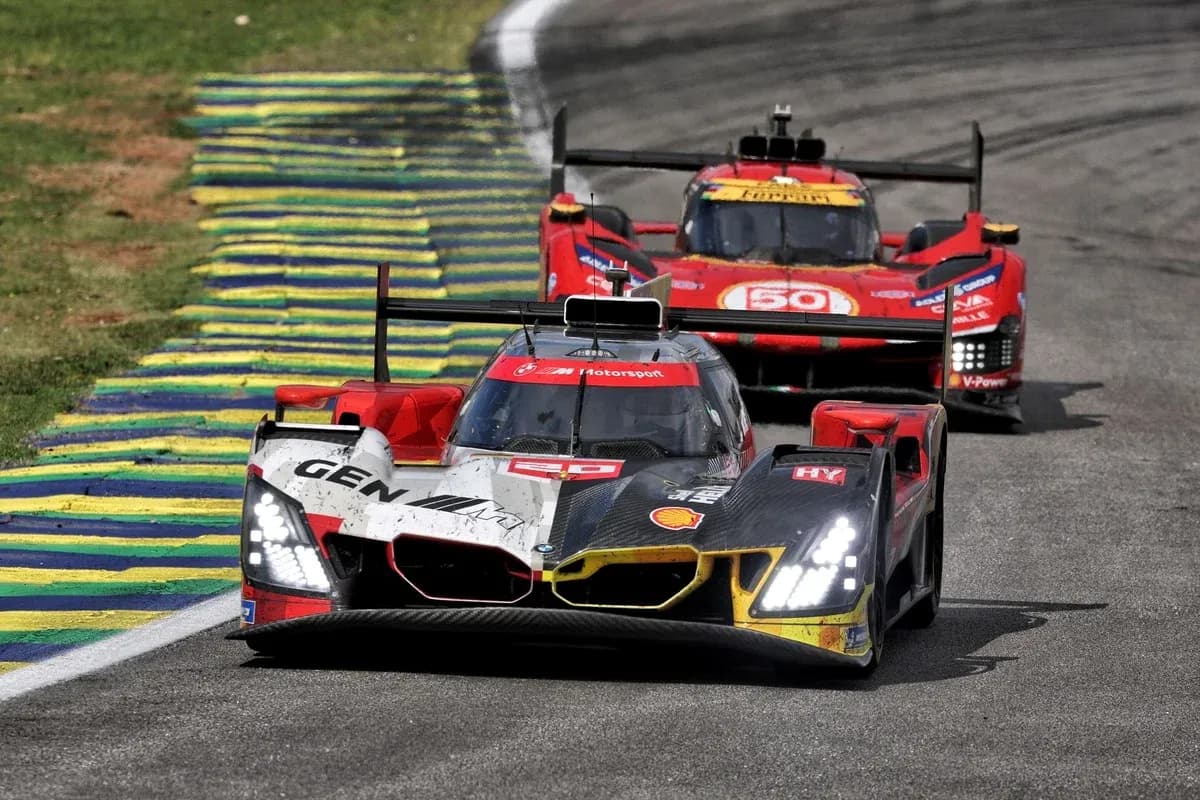 Racing cars competing on track during event