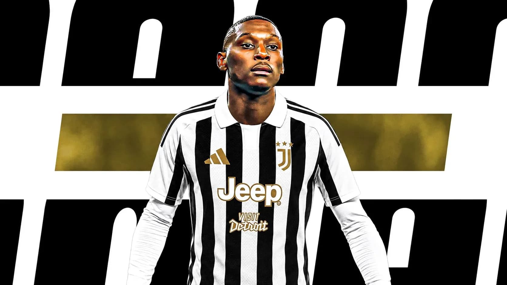 Futbolchi Juventus formasida poz berayotgan