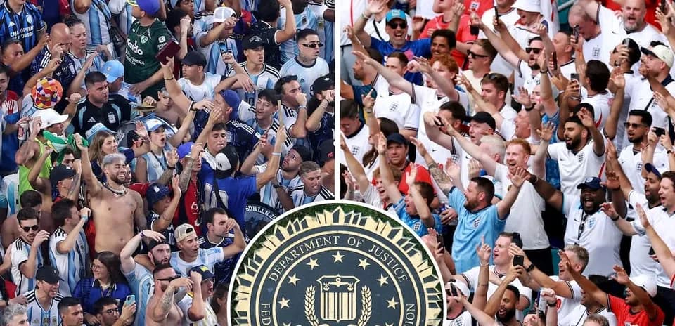 Argentina and England fans cheering at a match