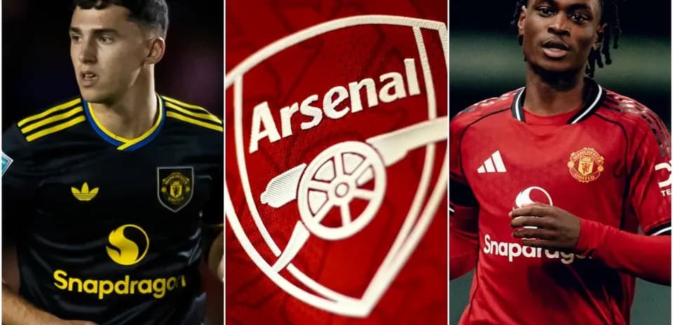 Football players from Arsenal and Manchester United