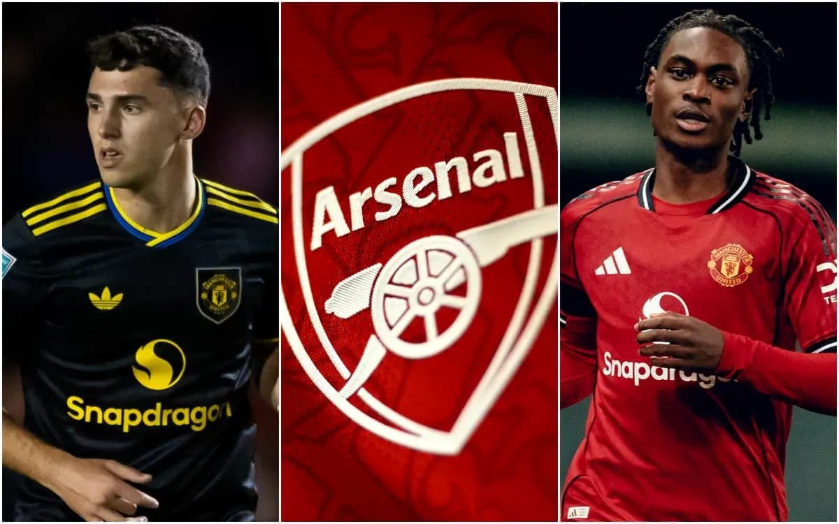 Football players from Arsenal and Manchester United