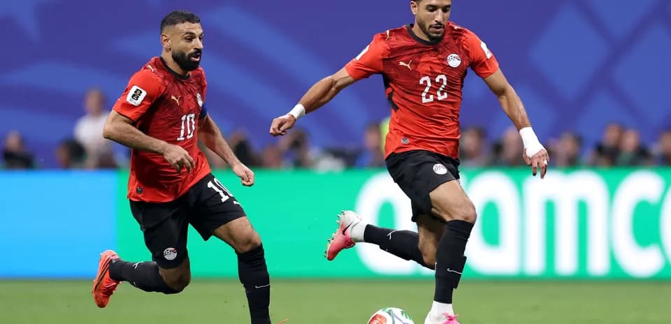 Egyptian players in action during a football match