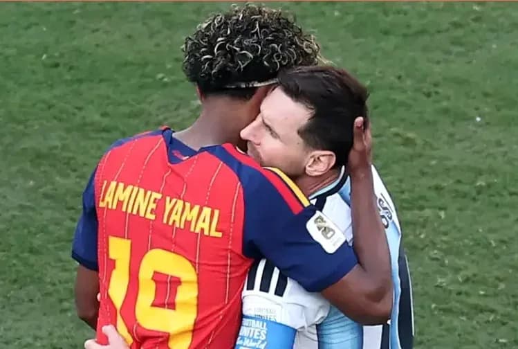 Players embracing after match on the field