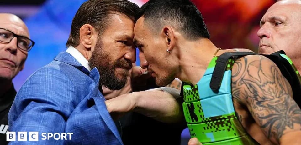 Fighters facing off during pre-fight press conference