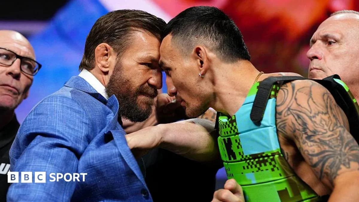 Fighters facing off during pre-fight press conference