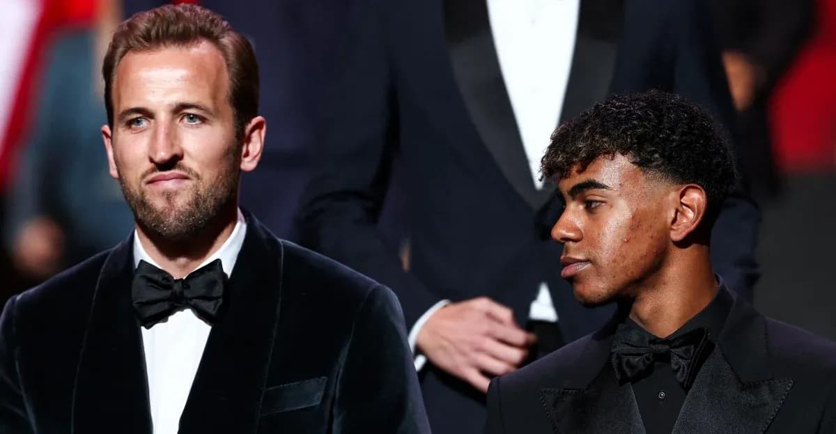 Two football players at an awards ceremony