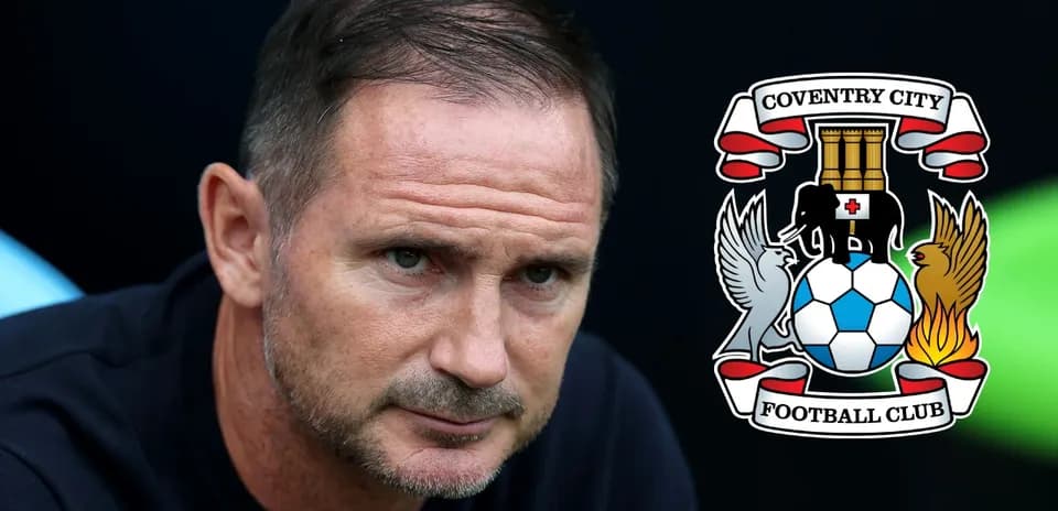 Men's football coach near Coventry City logo