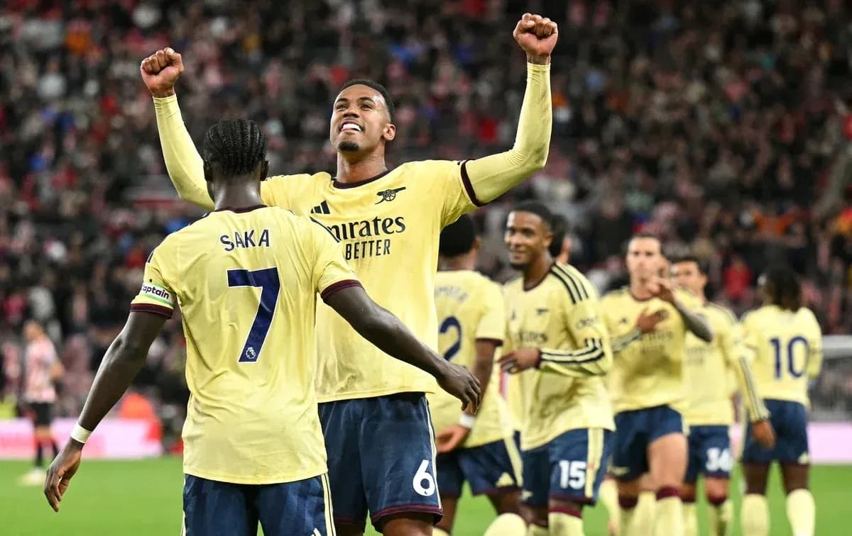 Arsenal players celebrating a goal during match