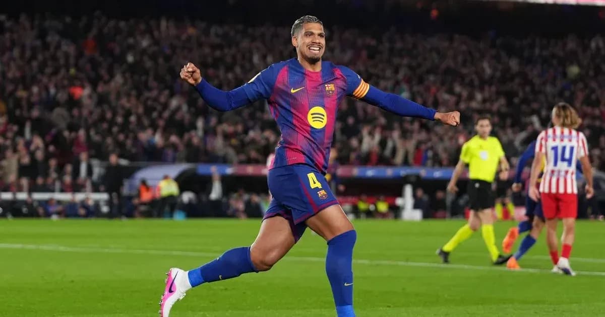 Barcelona player celebrating a goal in stadium