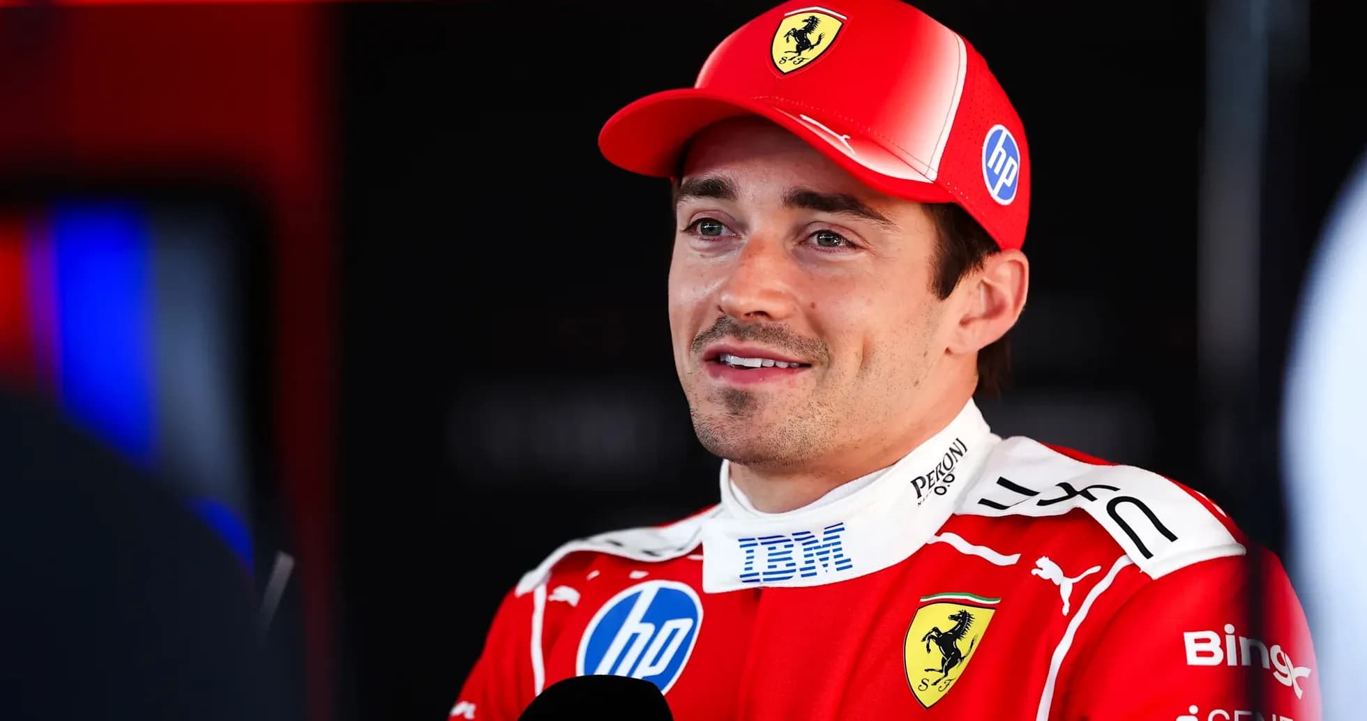 Ferrari driver speaking during press conference