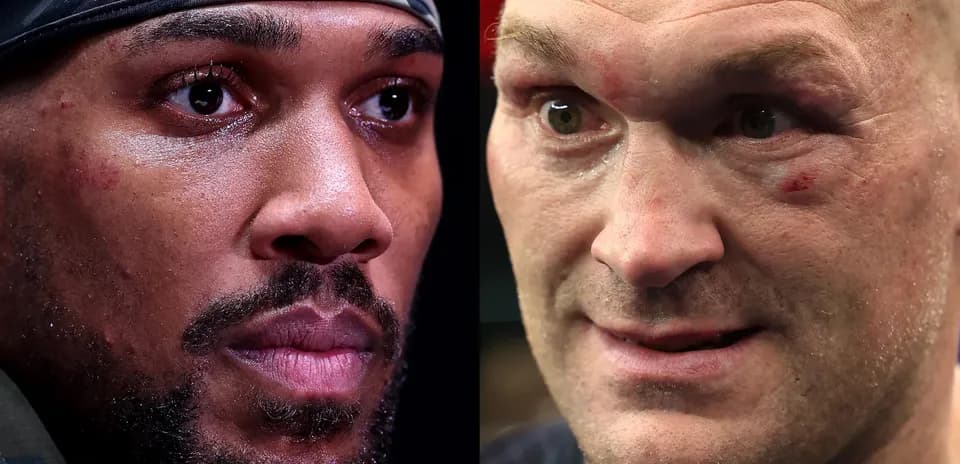Anthony Joshua and Tyson Fury face-off close-up