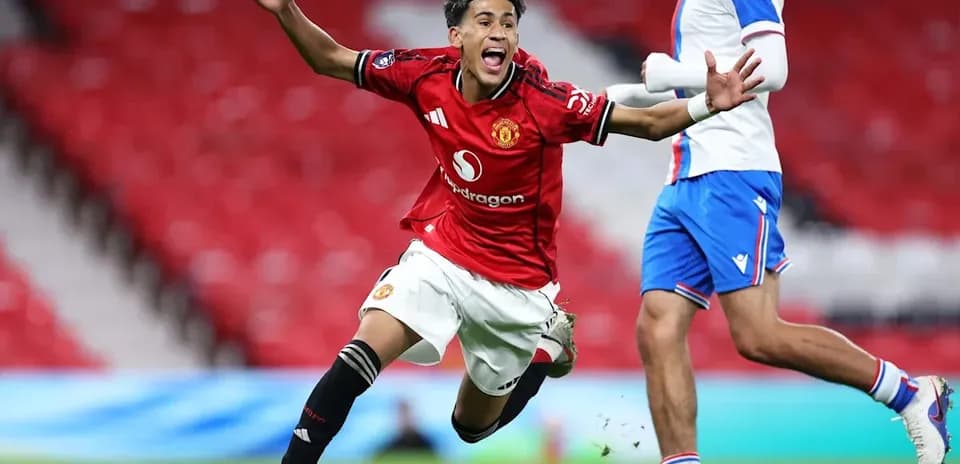Manchester United player celebrating a goal