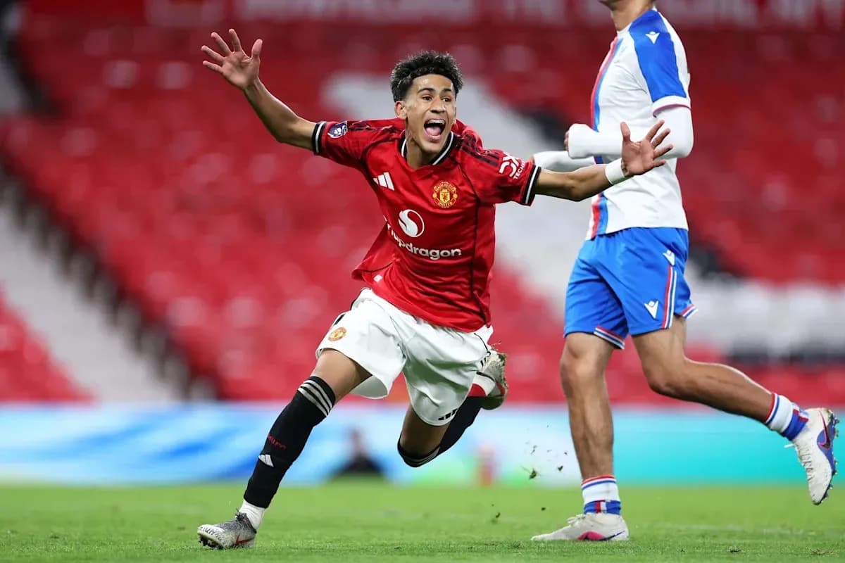 Manchester United player celebrating a goal