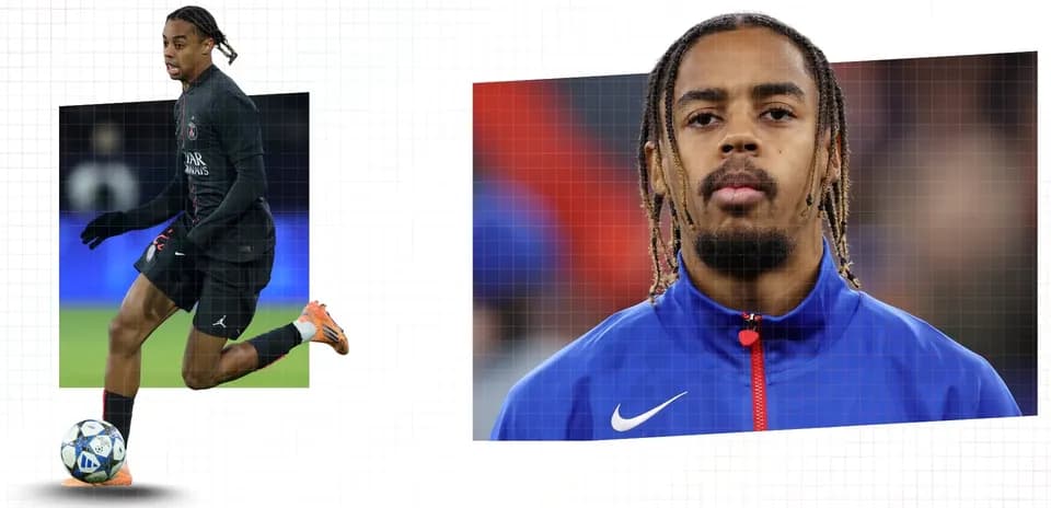 Futbolchi to'p bilan harakatda va portret