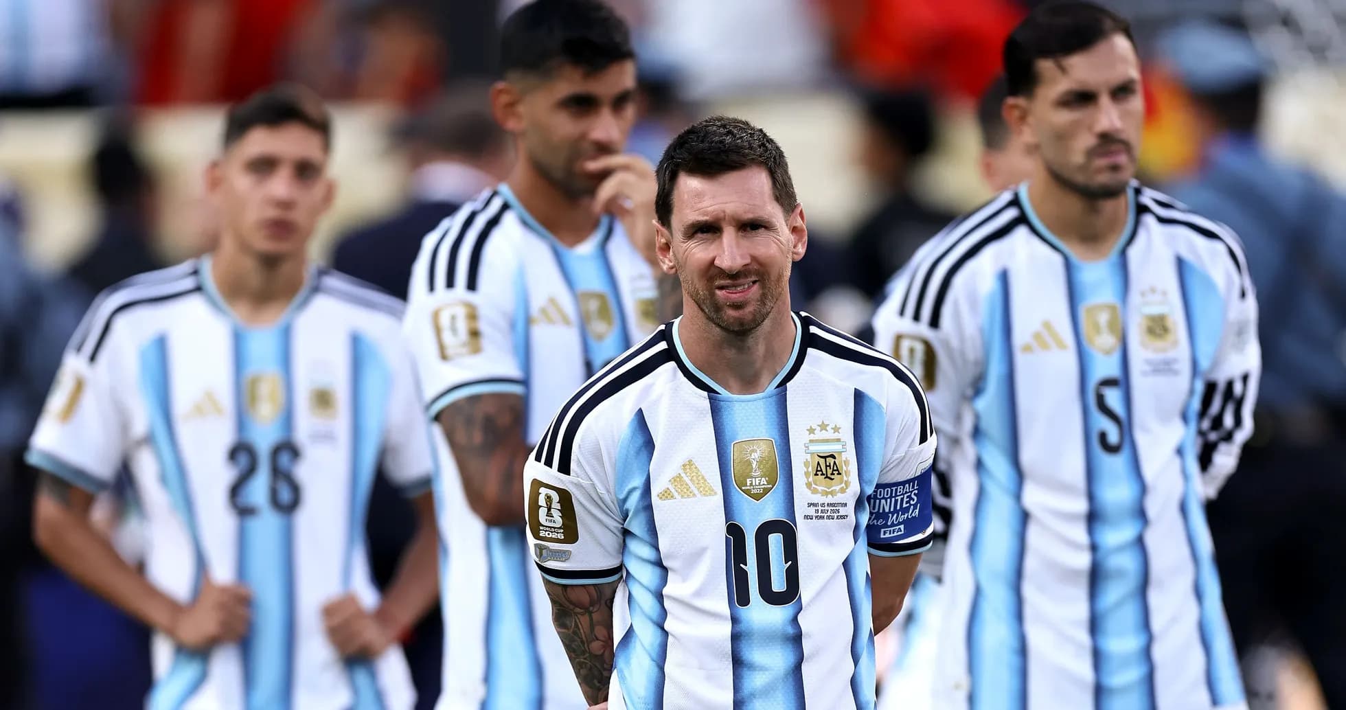 Argentina players lined up during a match