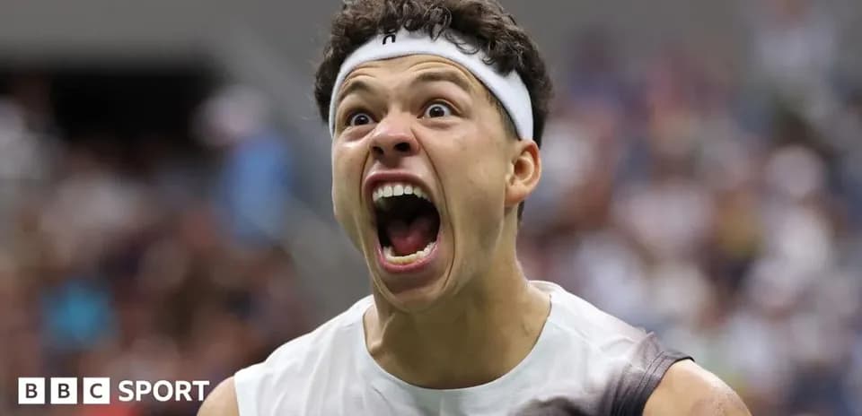 Tennis player celebrating during match with excitement