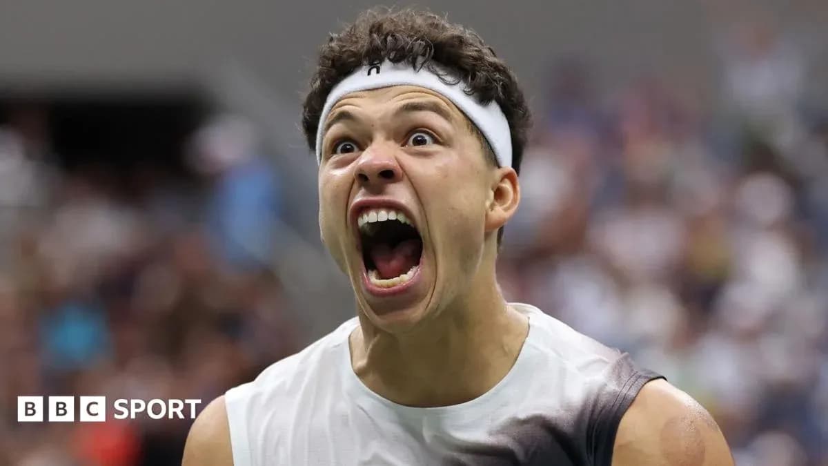 Tennis player celebrating during match with excitement