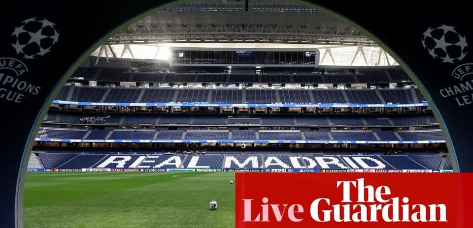 Real Madrid stadium view before UEFA Champions League match