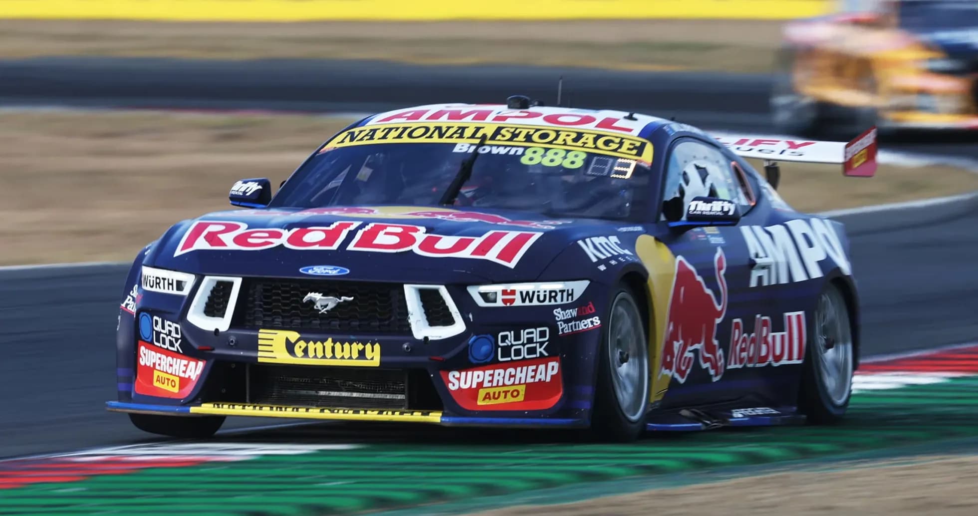 Red Bull racing car on track during race