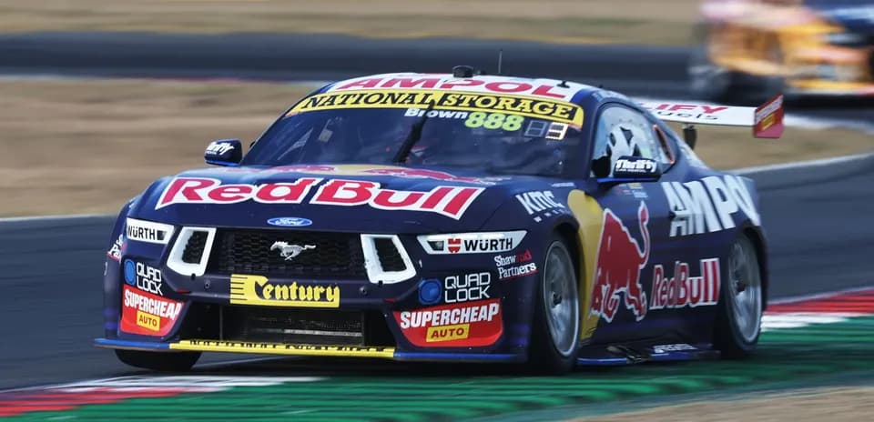 Red Bull racing car on track during race