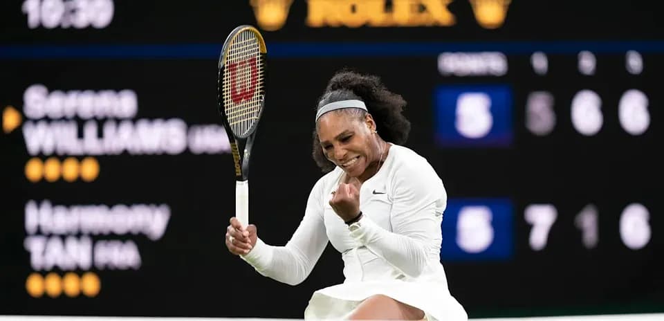 Serena Williams celebrating a point during match