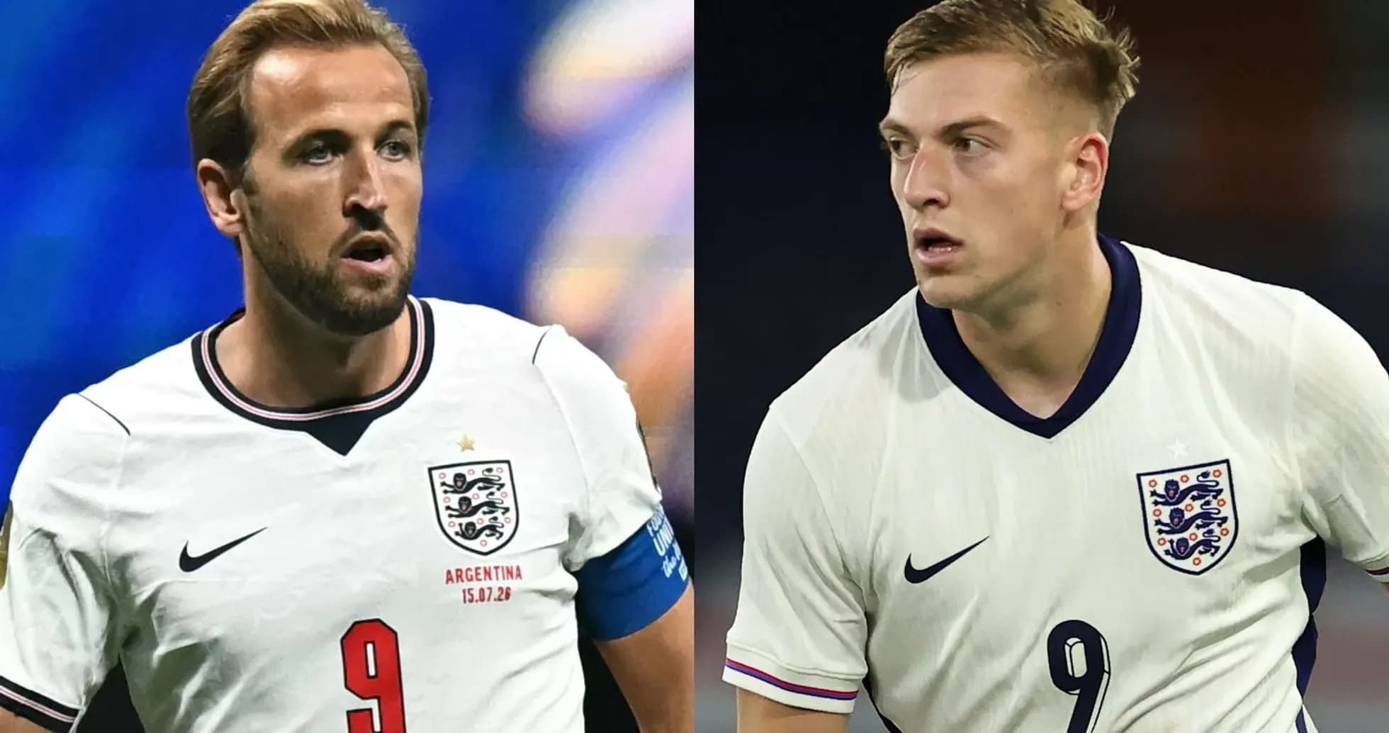 Two England players in national team jerseys