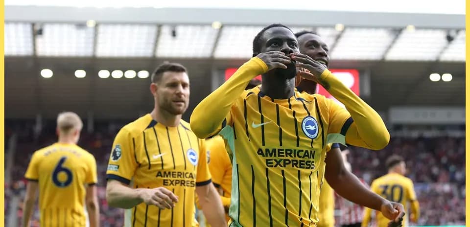 Brighton players celebrating a goal during match
