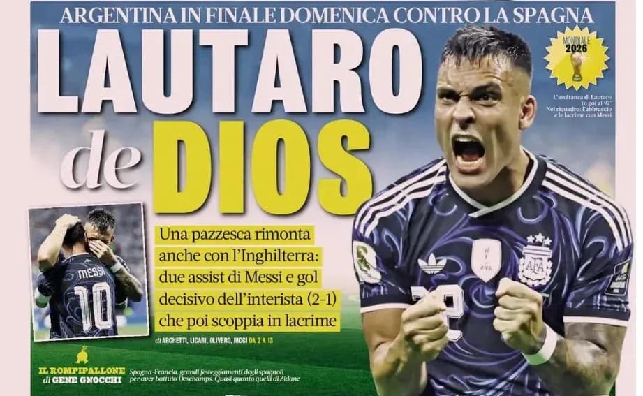Lautaro Martínez celebrating during match against Spain