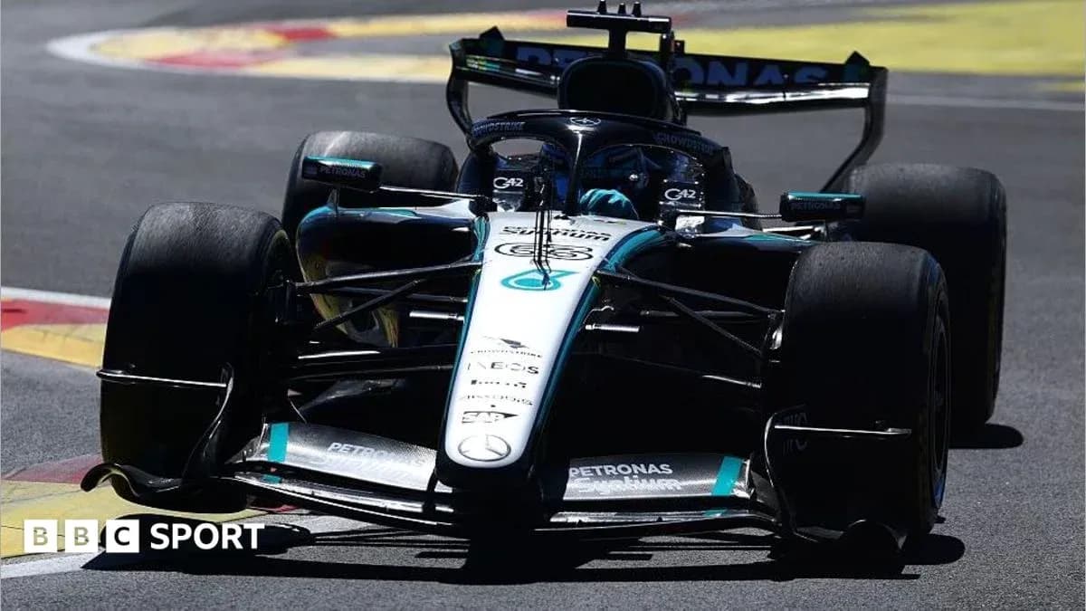 Mercedes Formula 1 car racing on track
