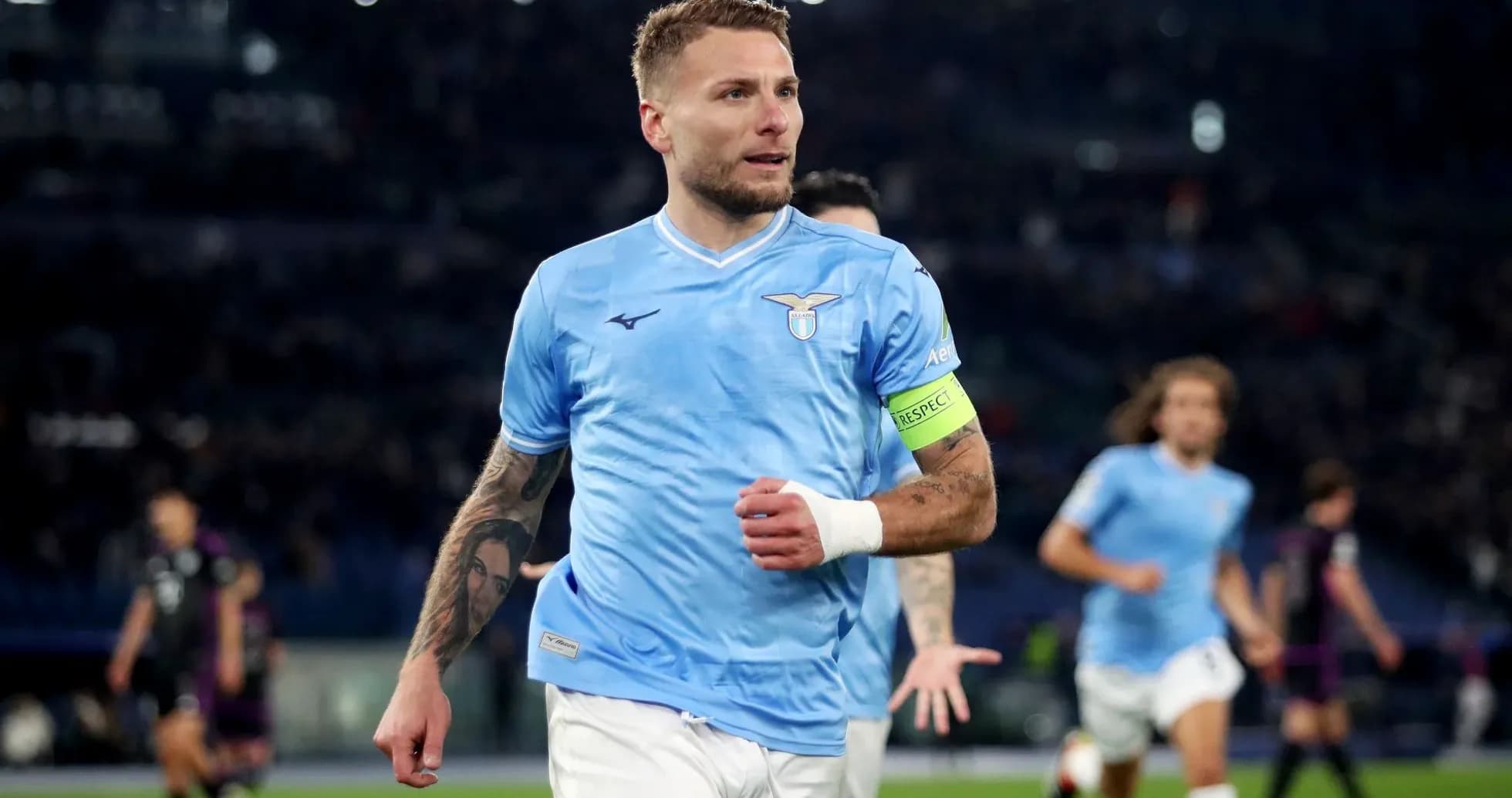 Lazio player celebrating during a match