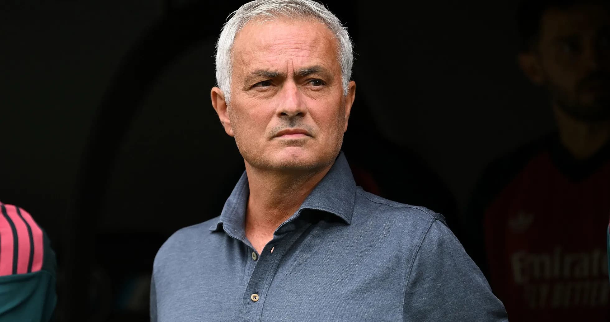 Mourinho observing from the sidelines during match