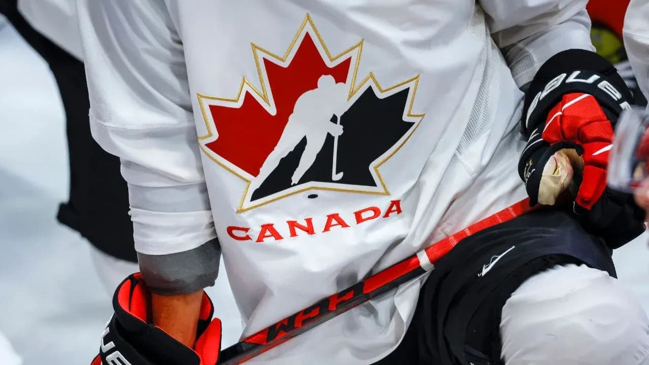 Hockey jersey with Canada logo and player silhouette