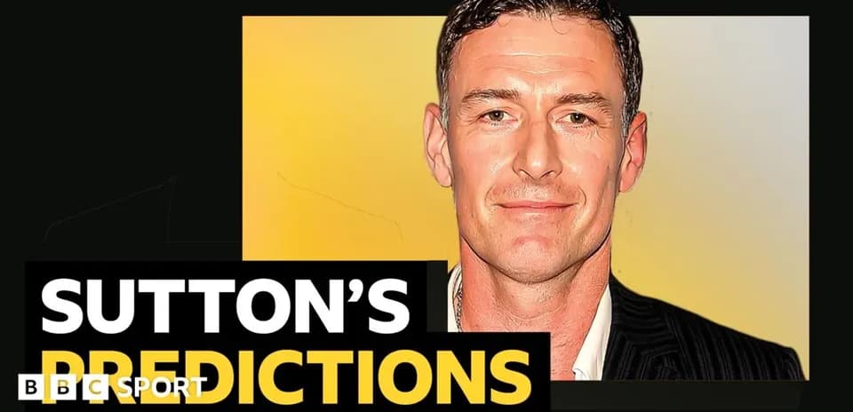 Sutton's predictions graphic with text overlay