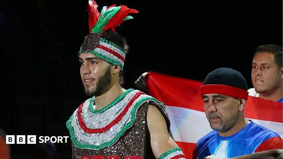 Boxer entering the ring with traditional attire