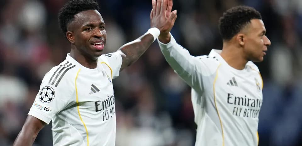 Vinicius Jr. and teammate celebrating a goal