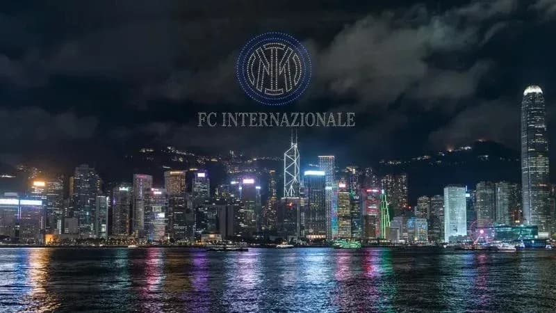 Hong Kong skyline illuminated at night