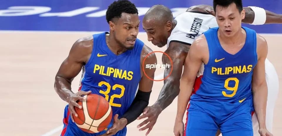 Two players from Pilipinas during basketball game action