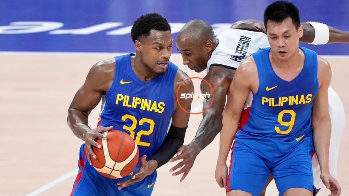 Two players from Pilipinas during basketball game action