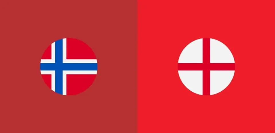 Norwegian and English flags side by side