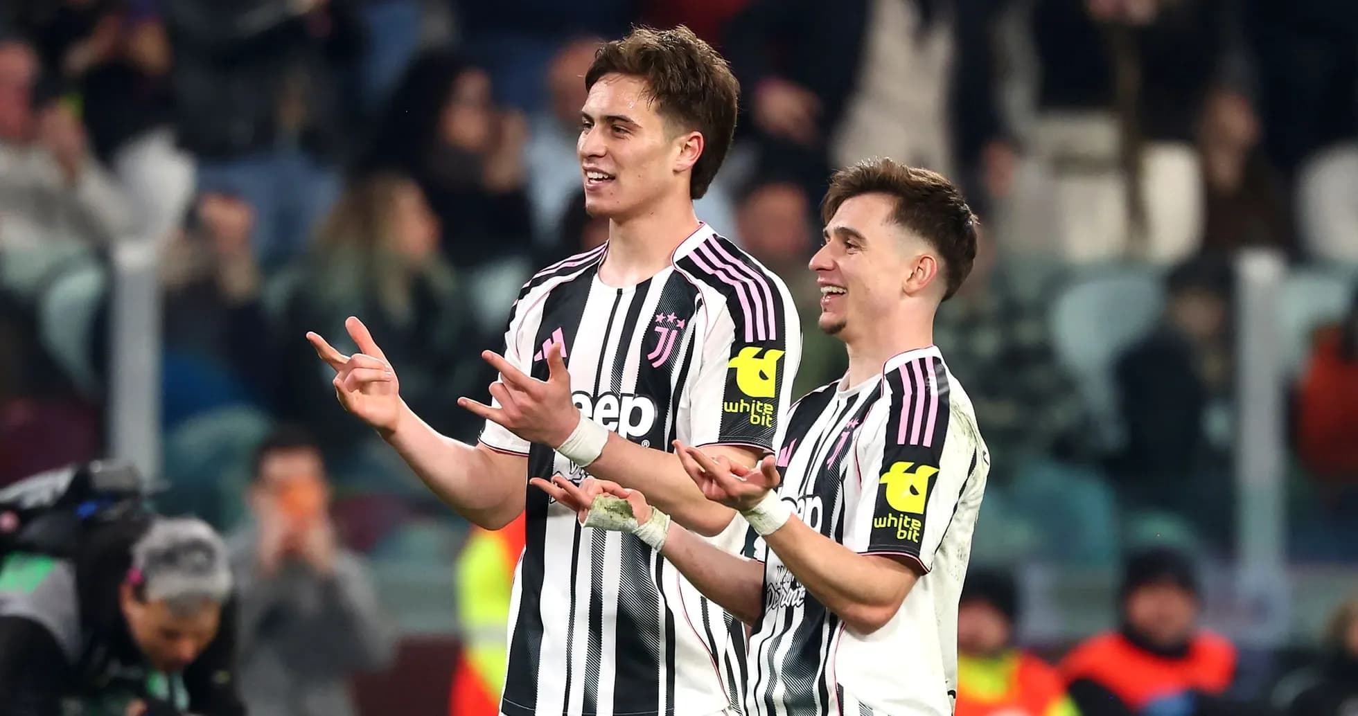 Juventus players celebrating during a match
