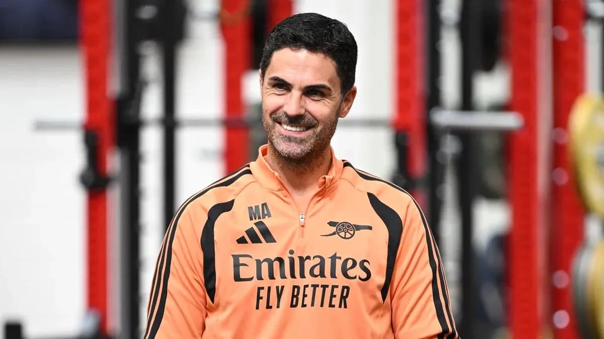 Mikel Arteta during training session at Arsenal