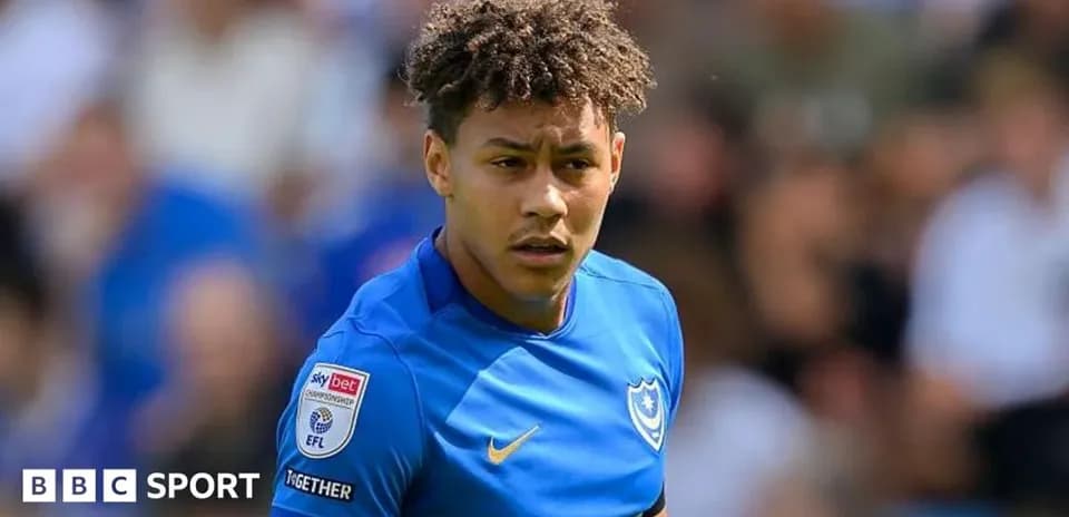 Portsmouth player during match on field