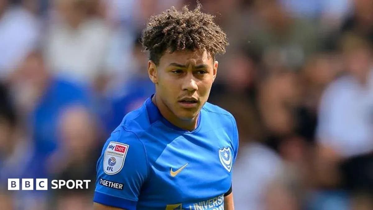 Portsmouth player during match on field