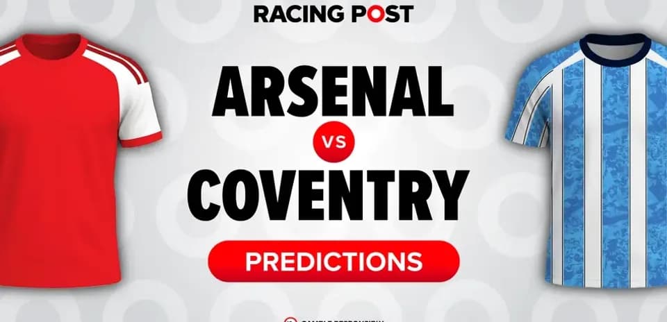 Arsenal and Coventry jerseys with match predictions