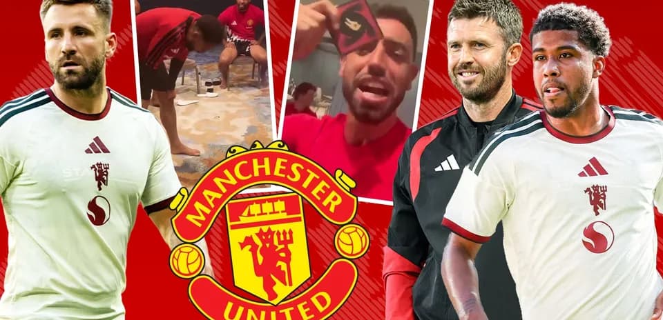 Manchester United players during training session
