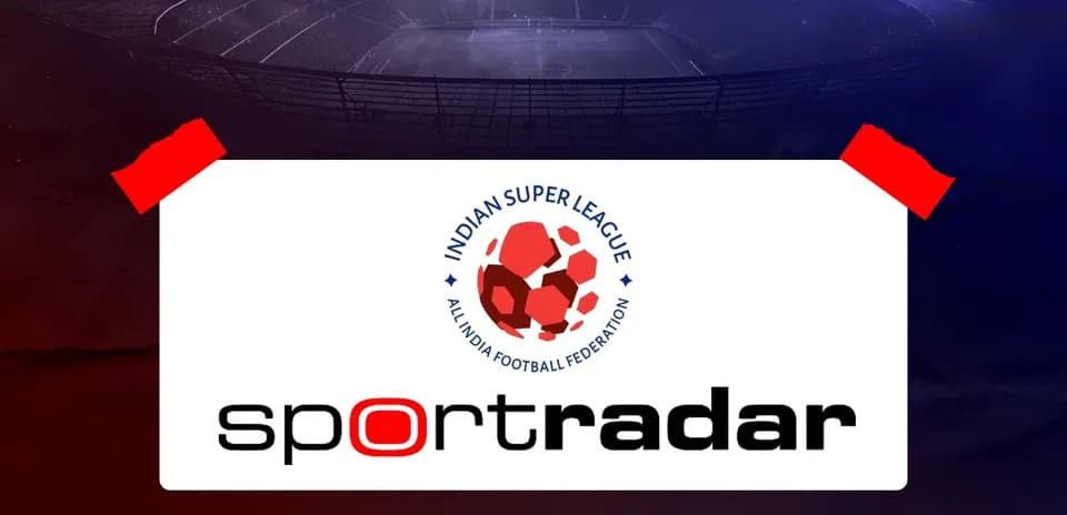 Indian Super League logo with stadium background