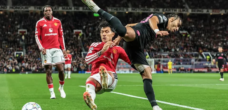 Player challenging for the ball during match action
