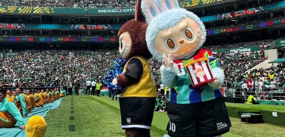 FIFA World Cup mascots at stadium ceremony