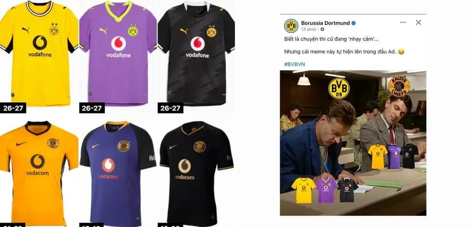 Various football jerseys displayed with humorous meme