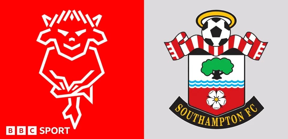Logos of two football clubs side by side